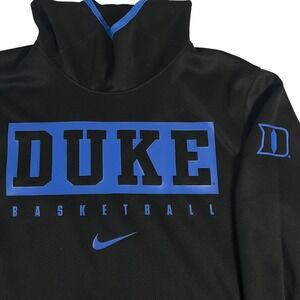 Duke Basketball Nike Hoodie Mens Medium Black Dri-FIT Pullover Scuba Hood